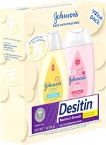 Johnson's Baby Care Essentials Gift Set, Baby Skincare Set with Body Wash & Shampoo, Body Lotion, & Zinc Oxide Diaper Rash Paste for Baby's Delicate Skin, Value Pack, Travel-Size, 3 Items - Image 3